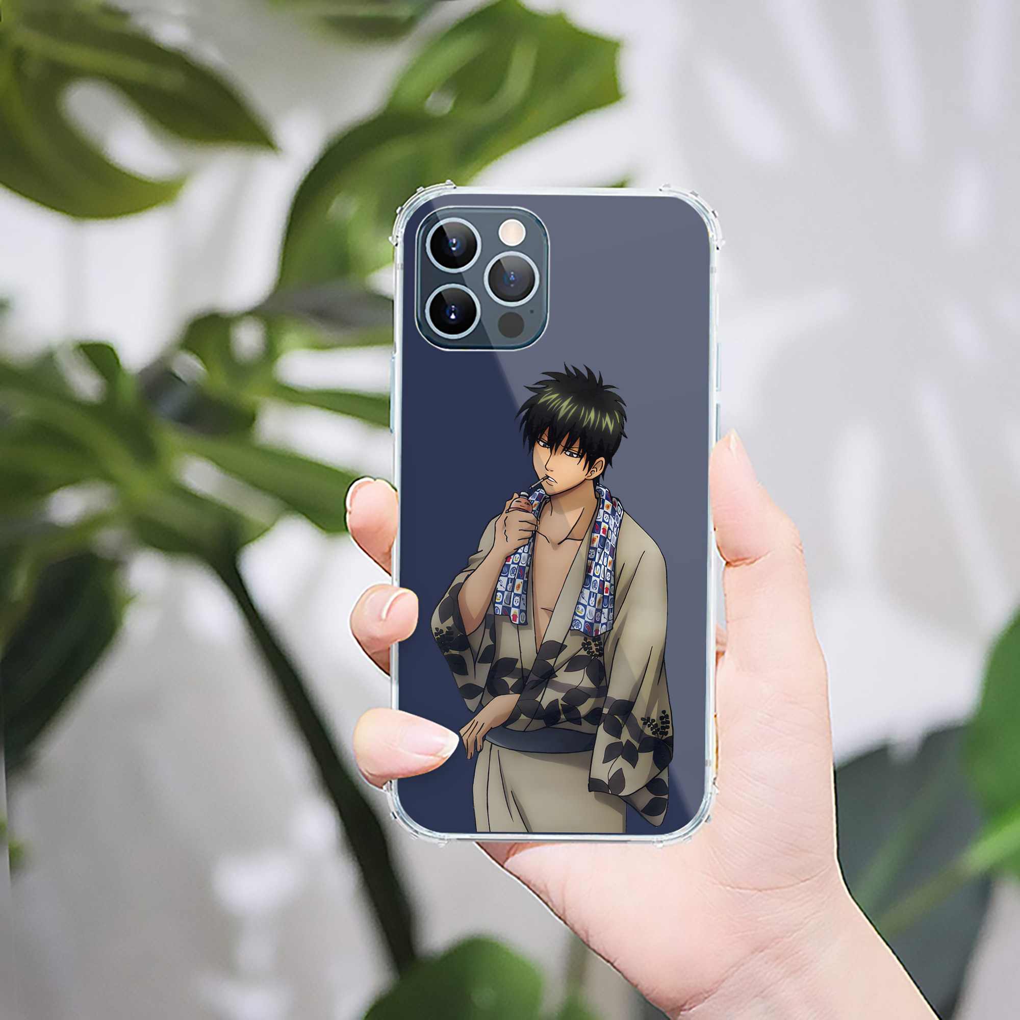 （画像用） ぎんたま 坂田銀時（さかたぎんとき） 神楽 志村新八（しむら しんぱち） GINTAMA Sakata Gintoki Kagura Shimura Shinpachi 【iPhone 12シリーズ対応】透明スマホケース（クリアソフトケース）